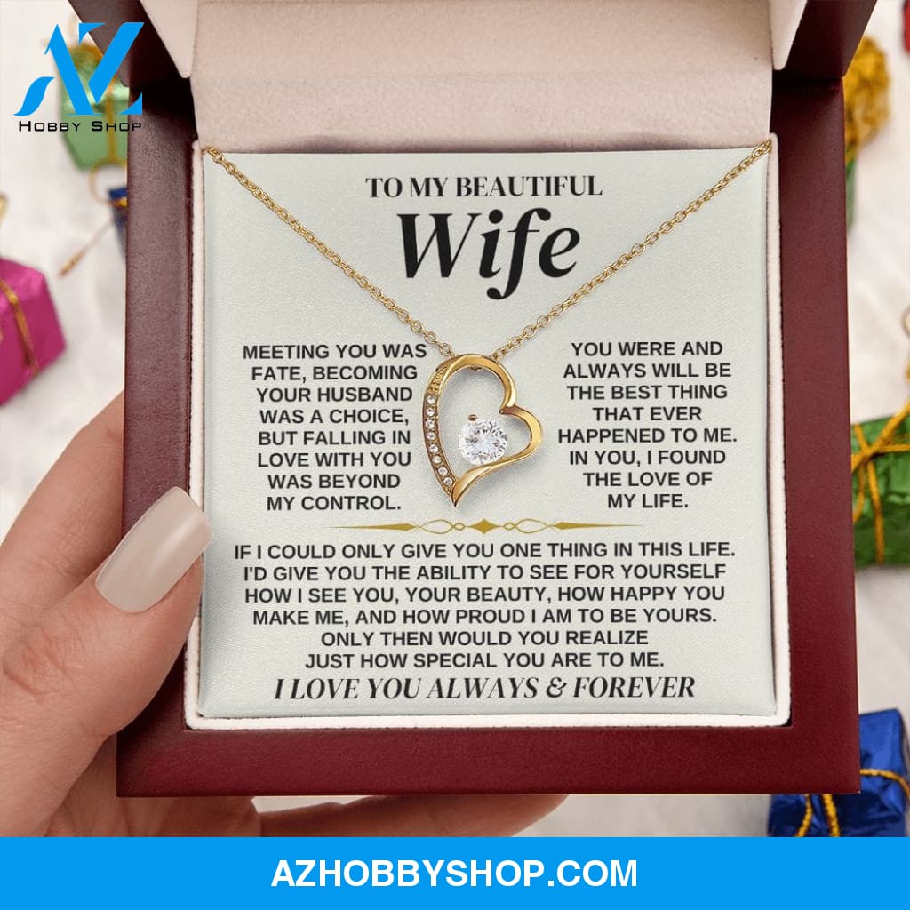 To My Beautiful Wife - Personalizable Necklace Gift Set