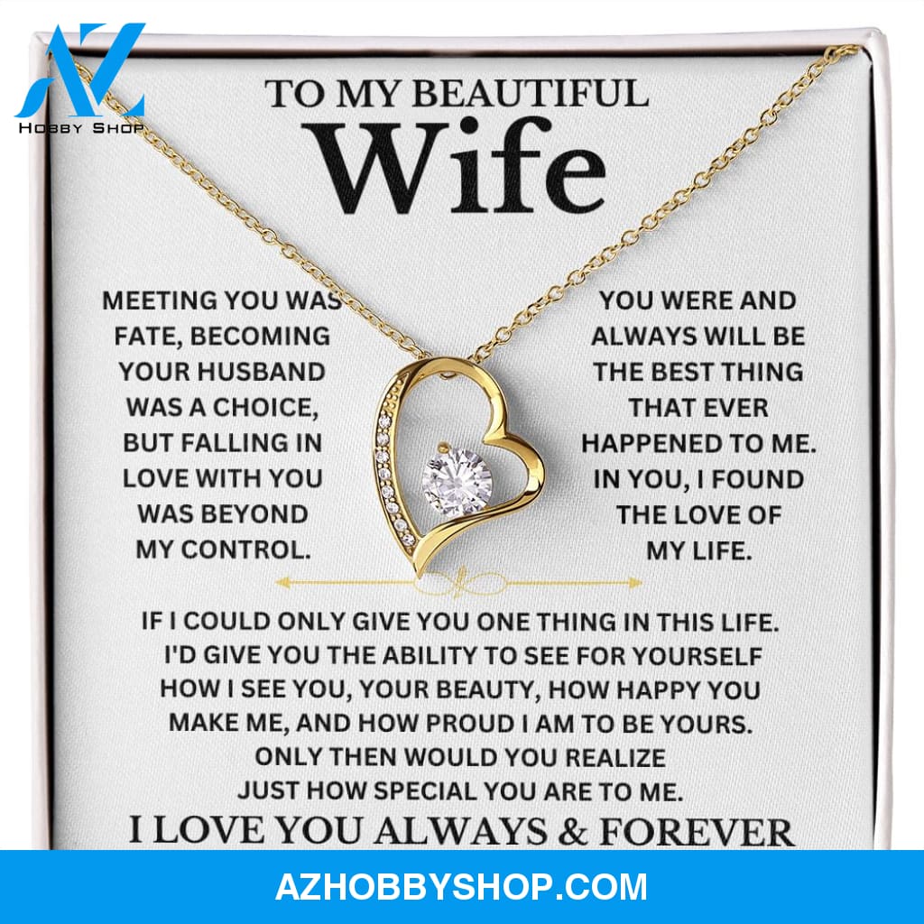 To My Beautiful Wife - Personalizable Necklace Gift Set