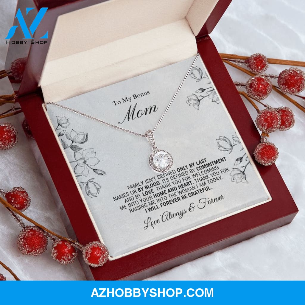To My Bonus Mom - Forever Be Grateful - Eternal Hope Silver Necklace