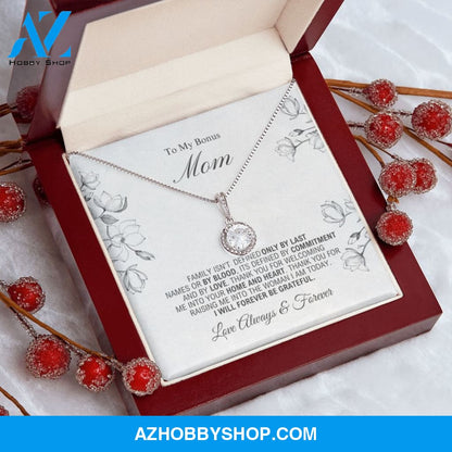 To My Bonus Mom - Forever Be Grateful - Eternal Hope Silver Necklace