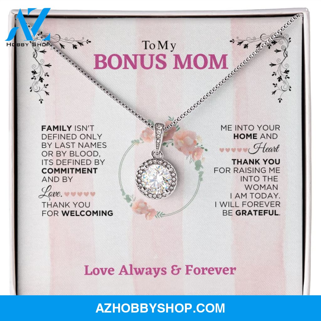 To My Bonus Mom - Forever Be Grateful - Eternal Hope Silver Necklace