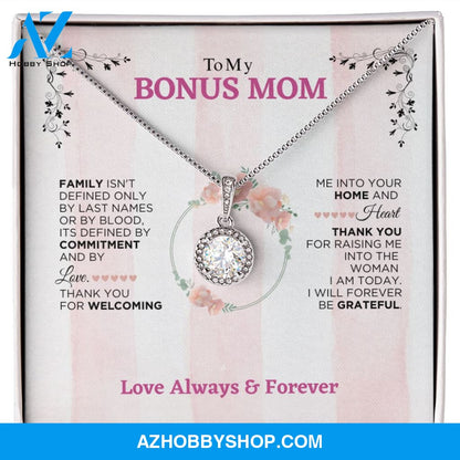 To My Bonus Mom - Forever Be Grateful - Eternal Hope Silver Necklace