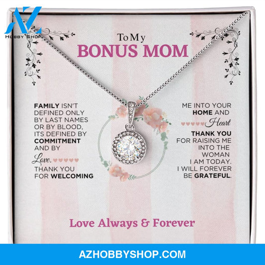 To My Bonus Mom - Forever Be Grateful - Eternal Hope Silver Necklace