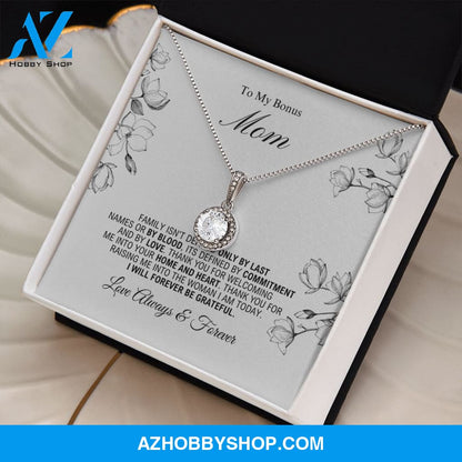 To My Bonus Mom - Forever Be Grateful - Eternal Hope Silver Necklace