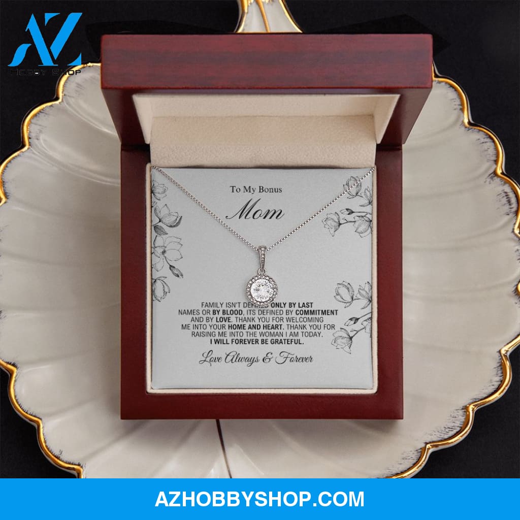 To My Bonus Mom - Forever Be Grateful - Eternal Hope Silver Necklace