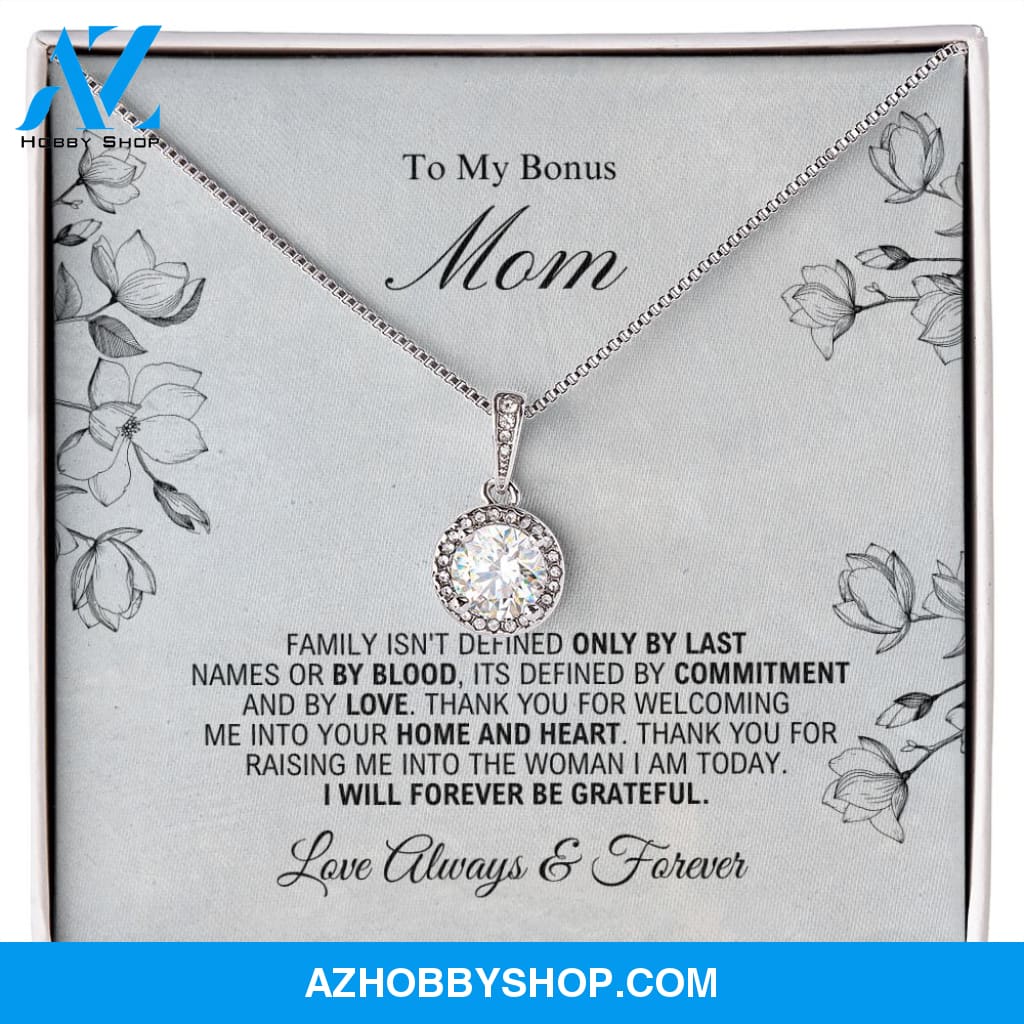 To My Bonus Mom - Forever Be Grateful - Eternal Hope Silver Necklace