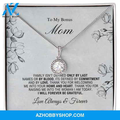To My Bonus Mom - Forever Be Grateful - Eternal Hope Silver Necklace