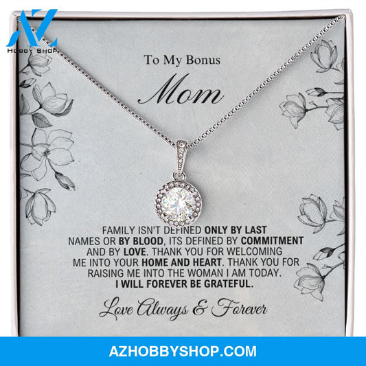 To My Bonus Mom - Forever Be Grateful - Eternal Hope Silver Necklace