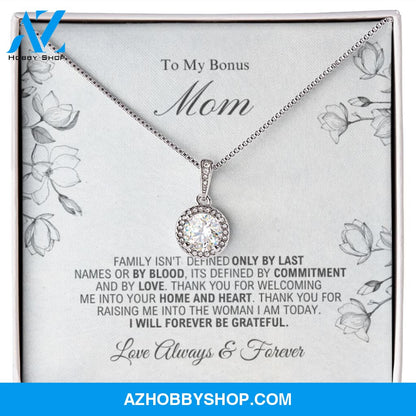To My Bonus Mom - Forever Be Grateful - Eternal Hope Silver Necklace