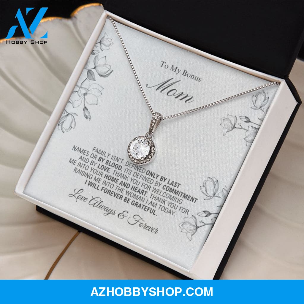 To My Bonus Mom - Forever Be Grateful - Eternal Hope Silver Necklace