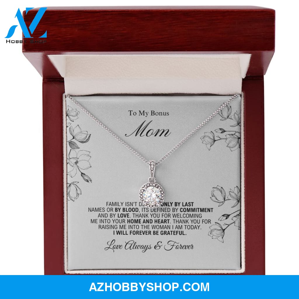 To My Bonus Mom - Forever Be Grateful - Eternal Hope Silver Necklace
