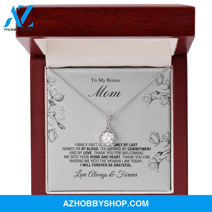 To My Bonus Mom - Forever Be Grateful - Eternal Hope Silver Necklace