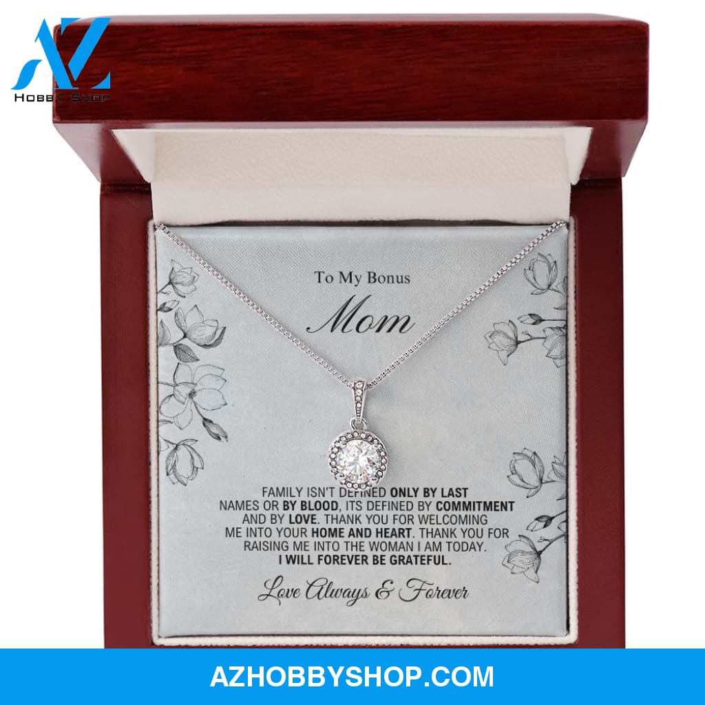 To My Bonus Mom - Forever Be Grateful - Eternal Hope Silver Necklace