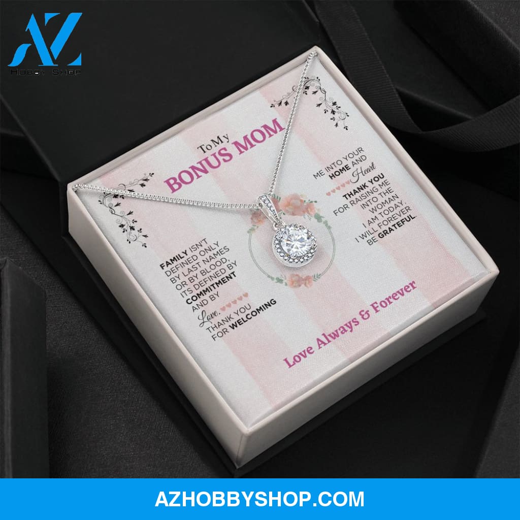 To My Bonus Mom - Forever Be Grateful - Eternal Hope Silver Necklace