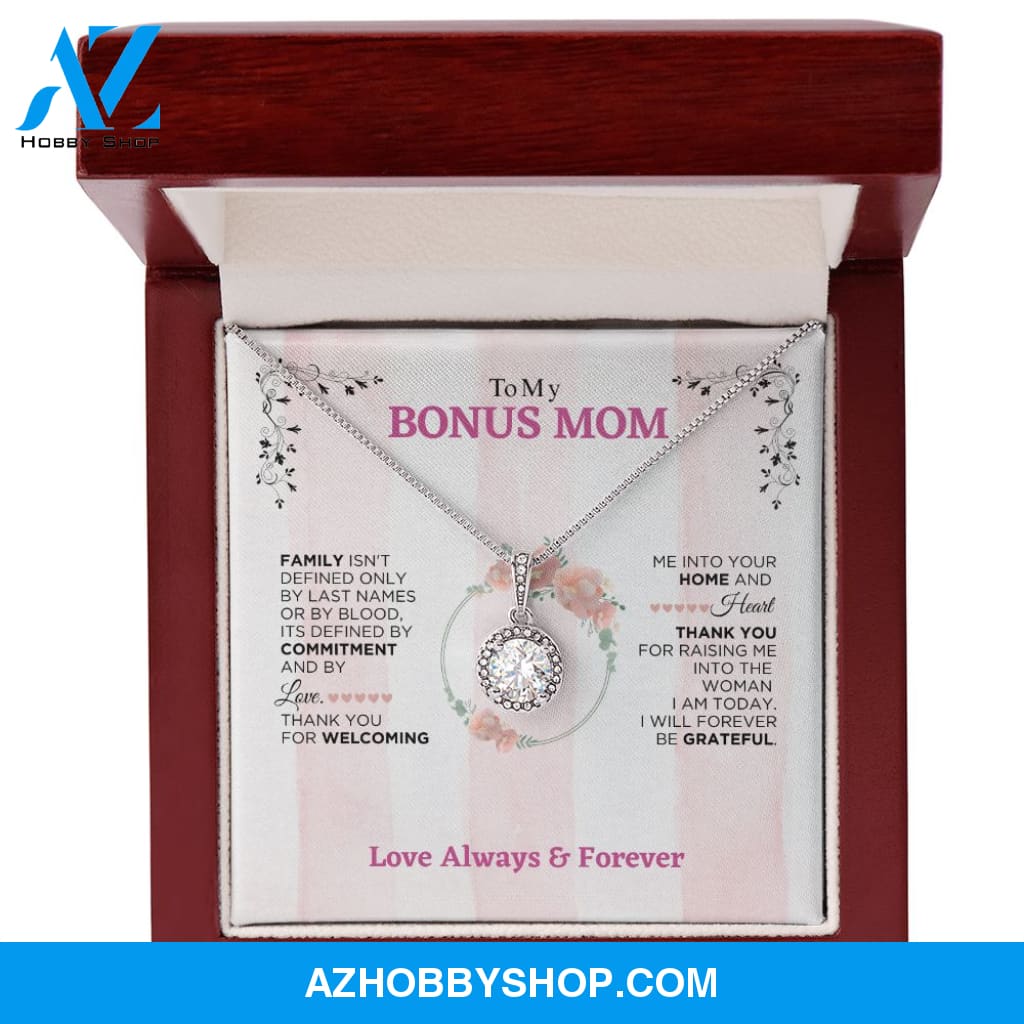 To My Bonus Mom - Forever Be Grateful - Eternal Hope Silver Necklace