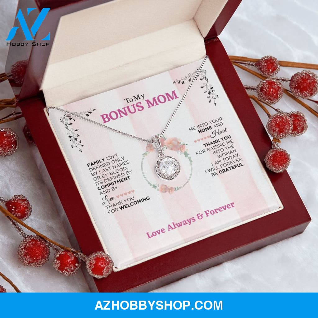 To My Bonus Mom - Forever Be Grateful - Eternal Hope Silver Necklace