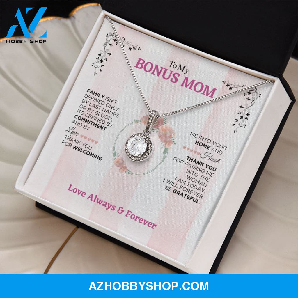 To My Bonus Mom - Forever Be Grateful - Eternal Hope Silver Necklace