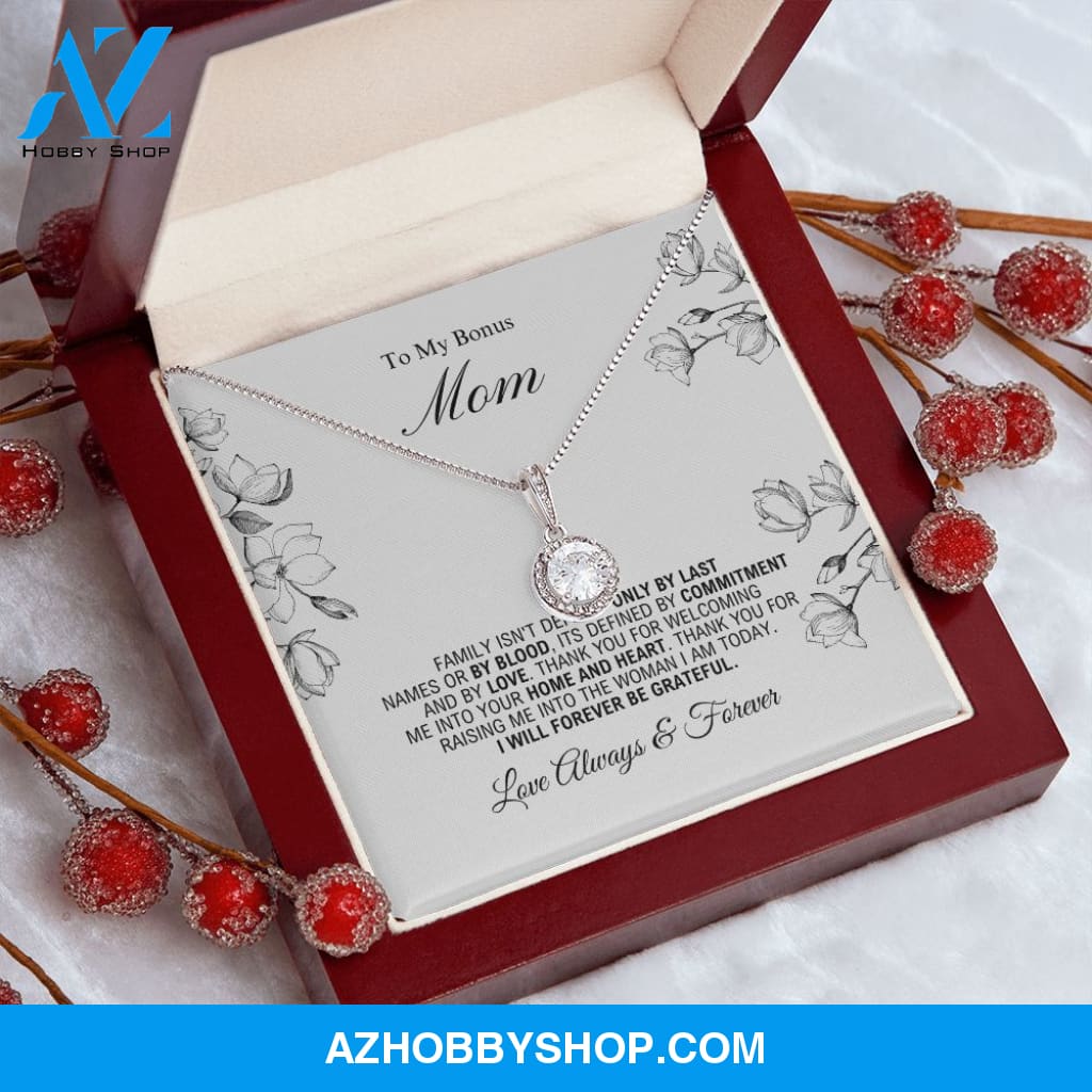 To My Bonus Mom - Forever Be Grateful - Eternal Hope Silver Necklace