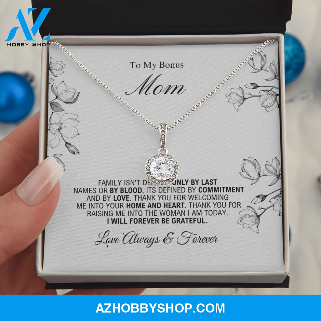 To My Bonus Mom - Forever Be Grateful - Eternal Hope Silver Necklace