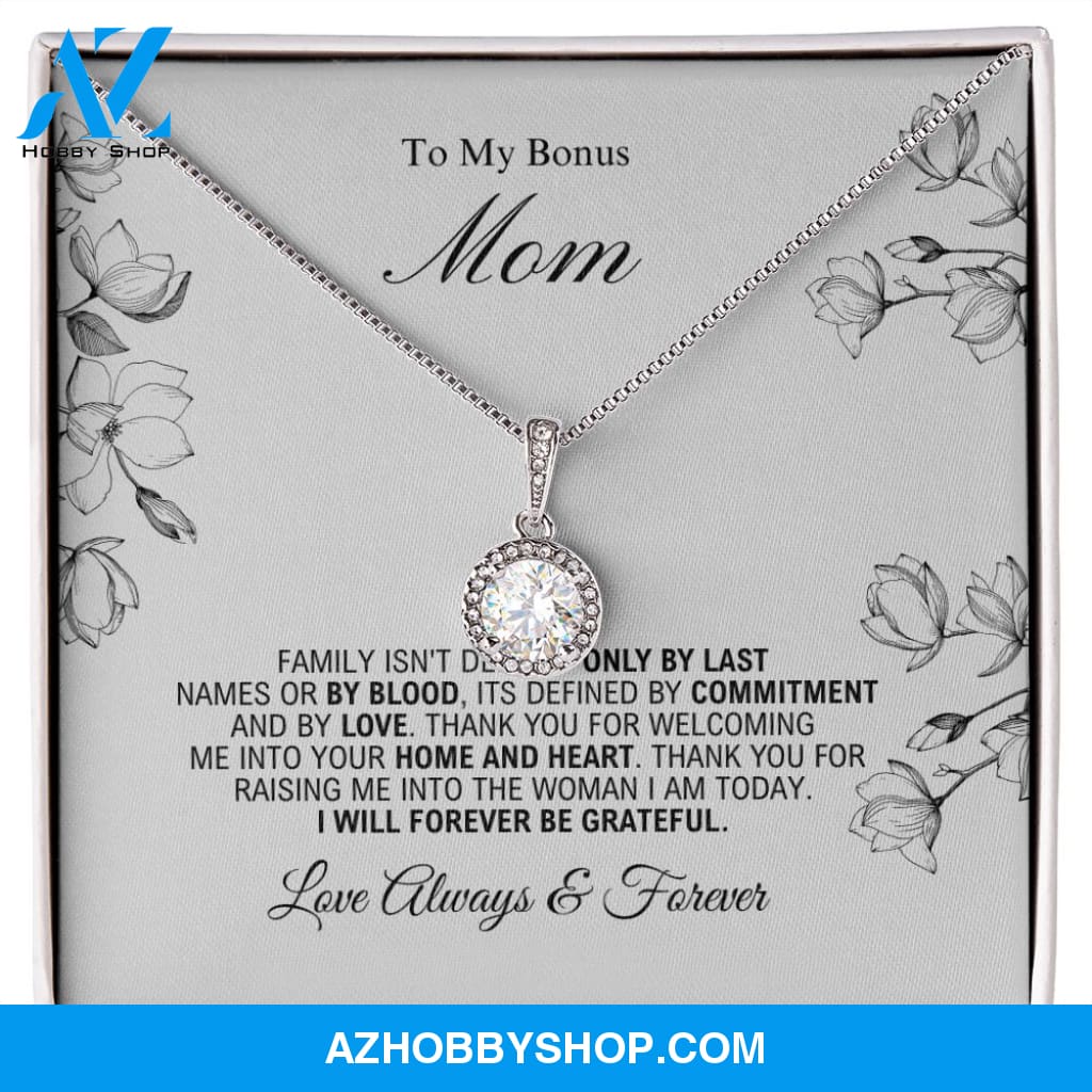 To My Bonus Mom - Forever Be Grateful - Eternal Hope Silver Necklace