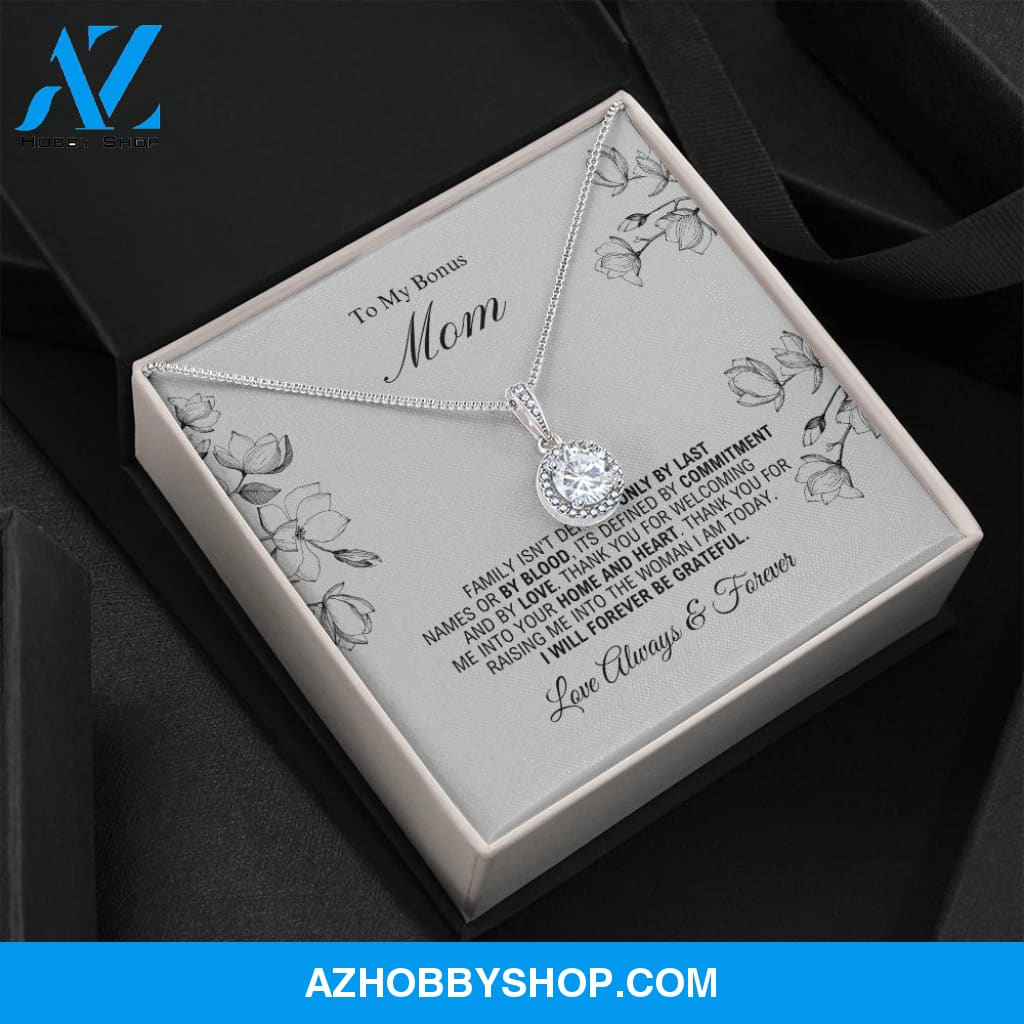 To My Bonus Mom - Forever Be Grateful - Eternal Hope Silver Necklace