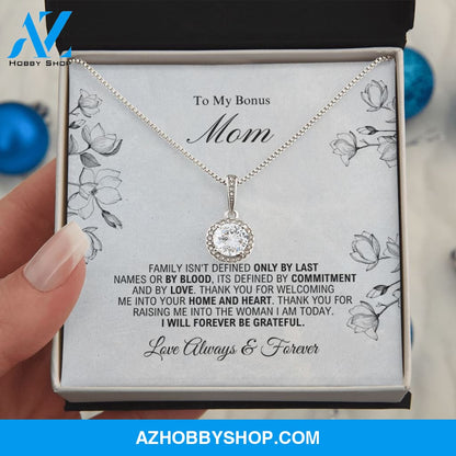 To My Bonus Mom - Forever Be Grateful - Eternal Hope Silver Necklace