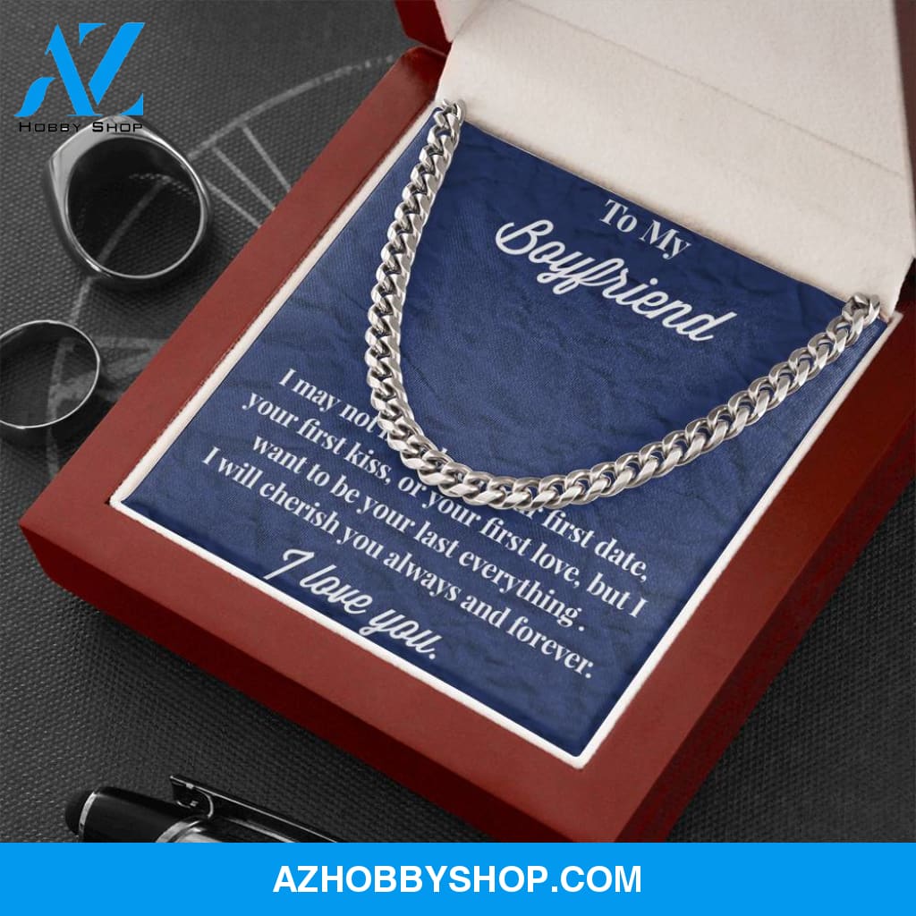 To My Boyfriend Cuban Link Chain Necklace - Gift for Boyfriend - Necklace for Boyfriend