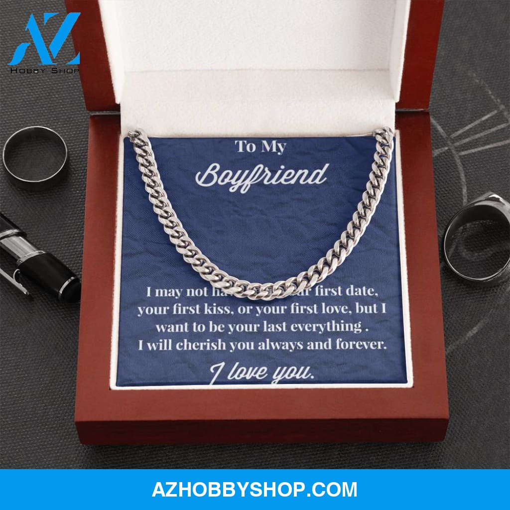 To My Boyfriend Cuban Link Chain Necklace - Gift for Boyfriend - Necklace for Boyfriend