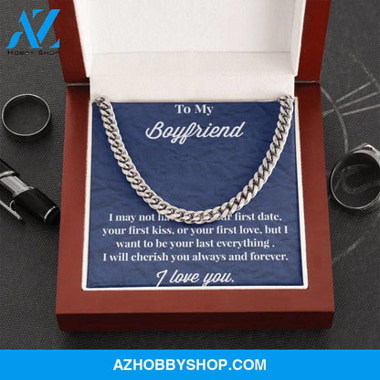 To My Boyfriend Cuban Link Chain Necklace - Gift for Boyfriend - Necklace for Boyfriend