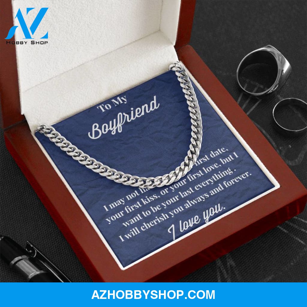 To My Boyfriend Cuban Link Chain Necklace - Gift for Boyfriend - Necklace for Boyfriend