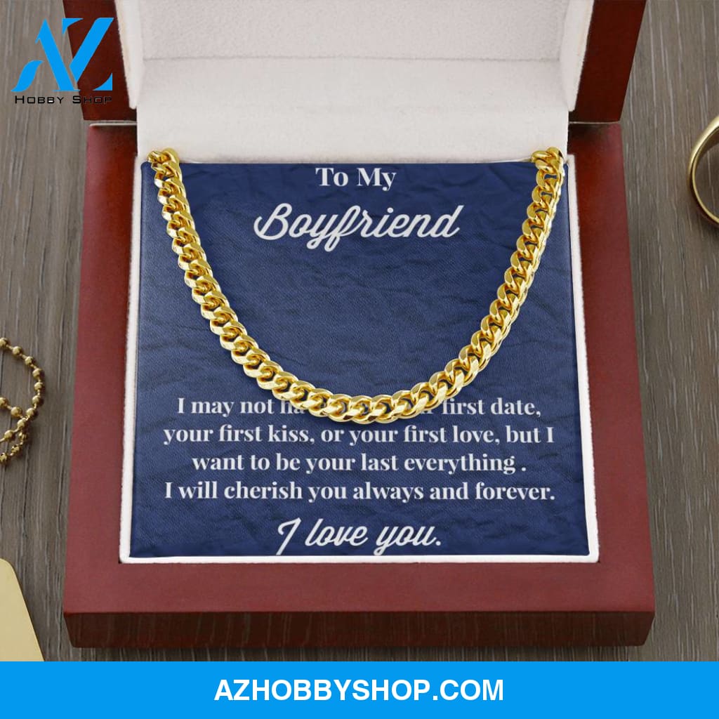 To My Boyfriend Cuban Link Chain Necklace - Gift for Boyfriend - Necklace for Boyfriend