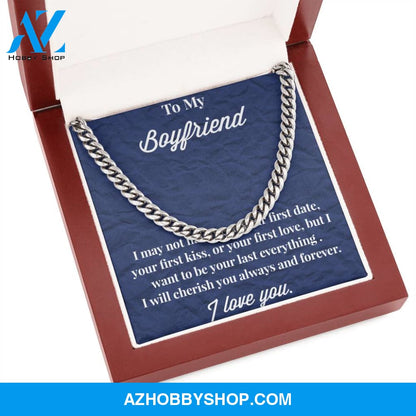 To My Boyfriend Cuban Link Chain Necklace - Gift for Boyfriend - Necklace for Boyfriend