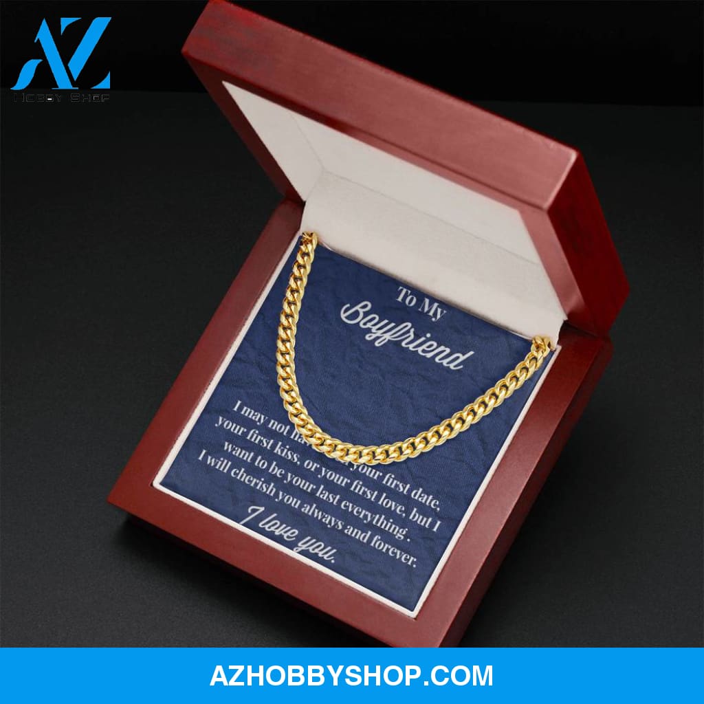 To My Boyfriend Cuban Link Chain Necklace - Gift for Boyfriend - Necklace for Boyfriend