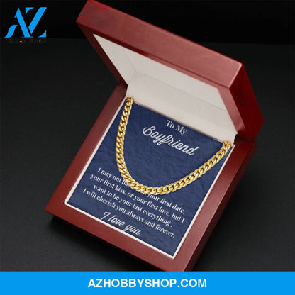 To My Boyfriend Cuban Link Chain Necklace - Gift for Boyfriend - Necklace for Boyfriend
