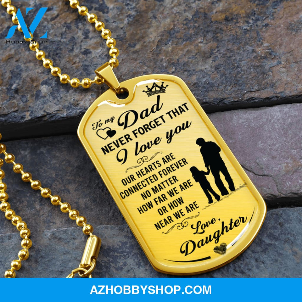 To My DAD - Graphical Dog Tag & Ball chain (steel)
