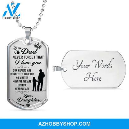 To My DAD - Graphical Dog Tag & Ball chain (steel)