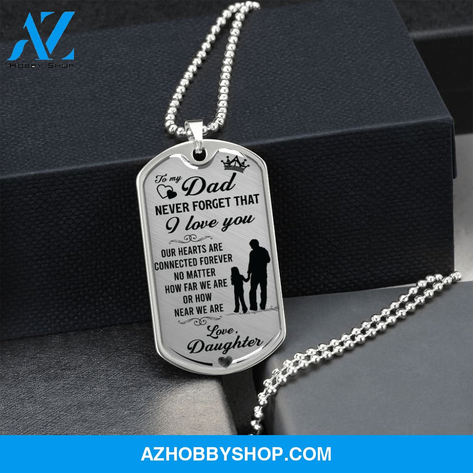 To My DAD - Graphical Dog Tag & Ball chain (steel)
