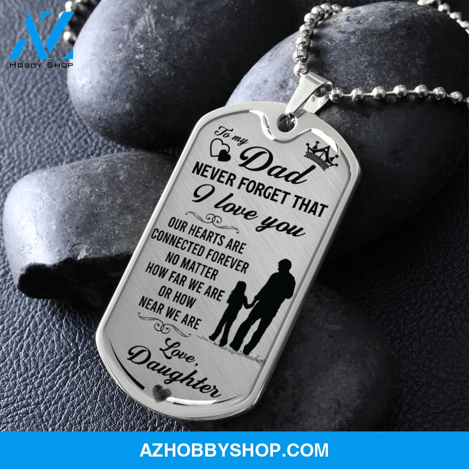 To My DAD - Graphical Dog Tag & Ball chain (steel)