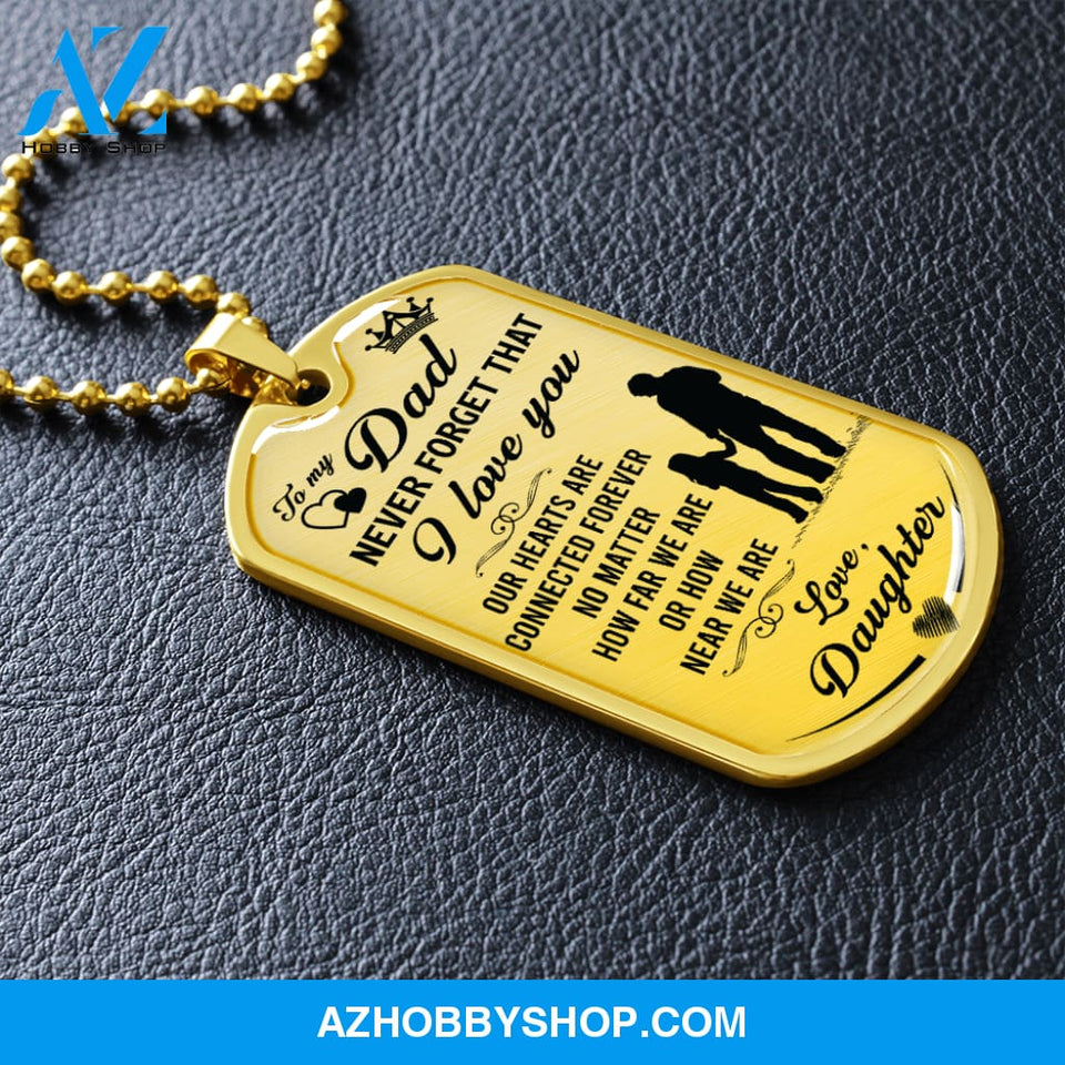 To My DAD - Graphical Dog Tag & Ball chain (steel)