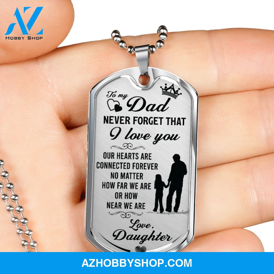 To My DAD - Graphical Dog Tag & Ball chain (steel)