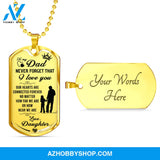 To My DAD - Graphical Dog Tag & Ball chain (steel)