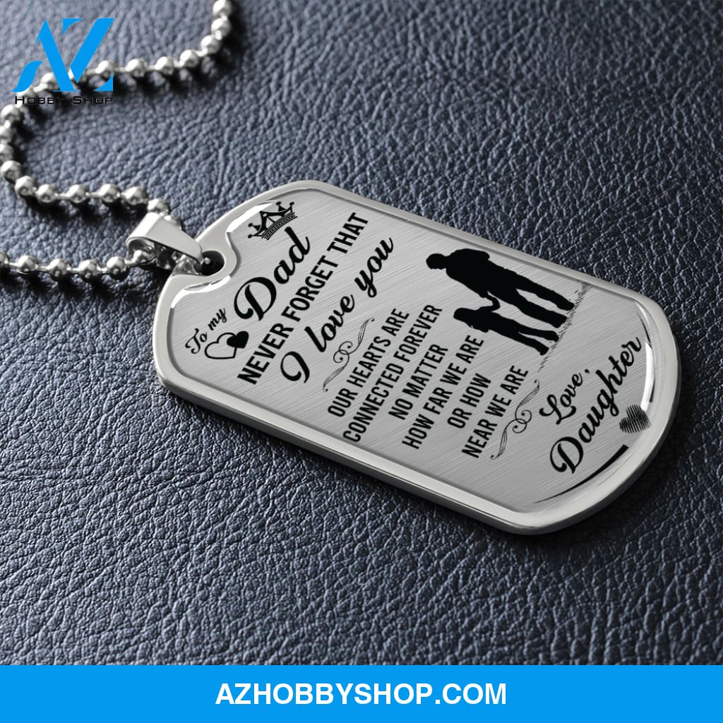 To My DAD - Graphical Dog Tag & Ball chain (steel)
