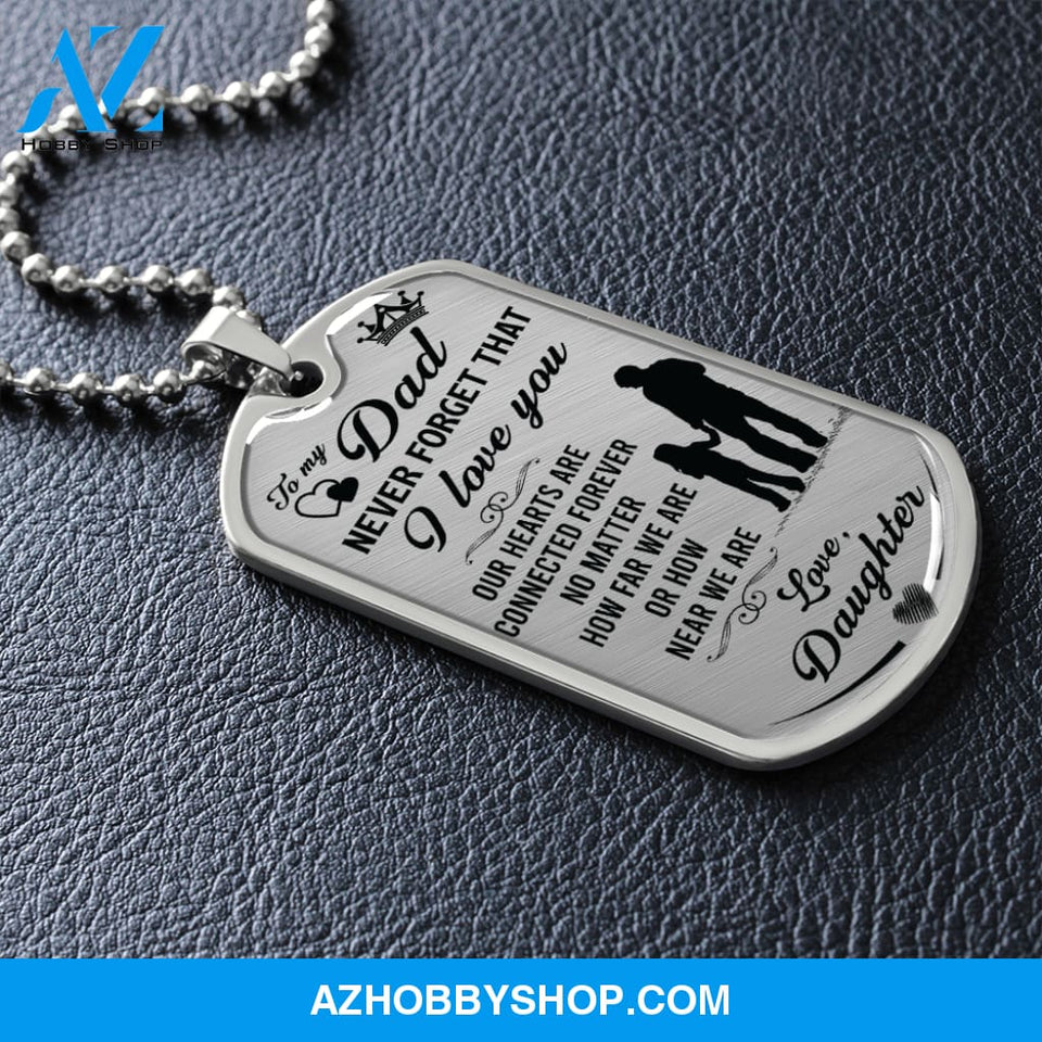 To My DAD - Graphical Dog Tag & Ball chain (steel)