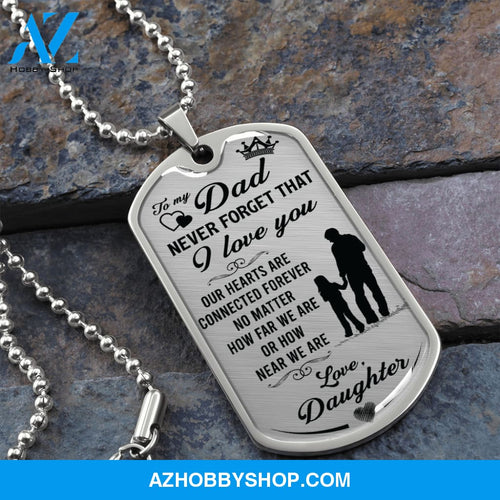 To My DAD - Graphical Dog Tag & Ball chain (steel)
