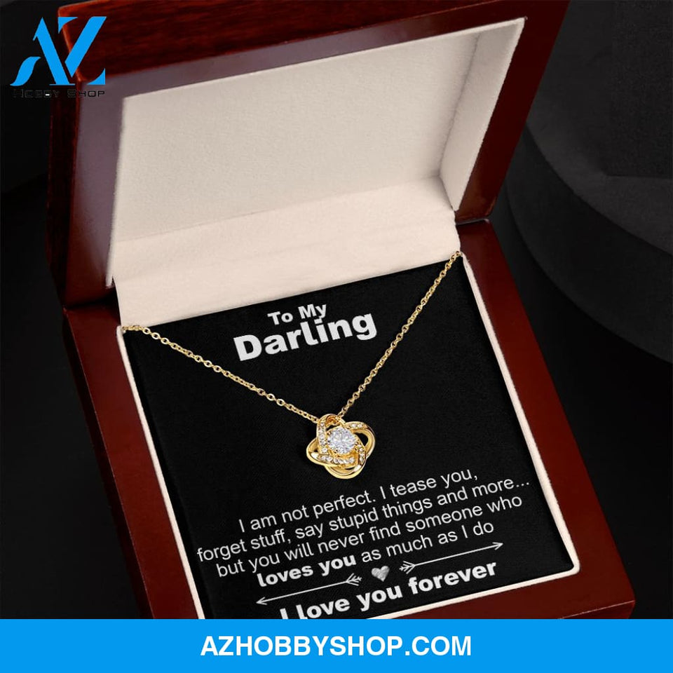 To My Darling, I am Not Perfect - Love Knot Necklace