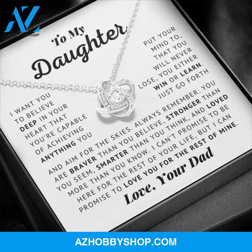 To My Daughter - Aim For The Skies - Love Knot Necklace