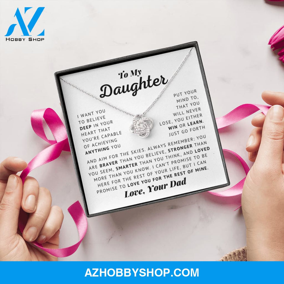To My Daughter - Aim For The Skies - Love Knot Necklace