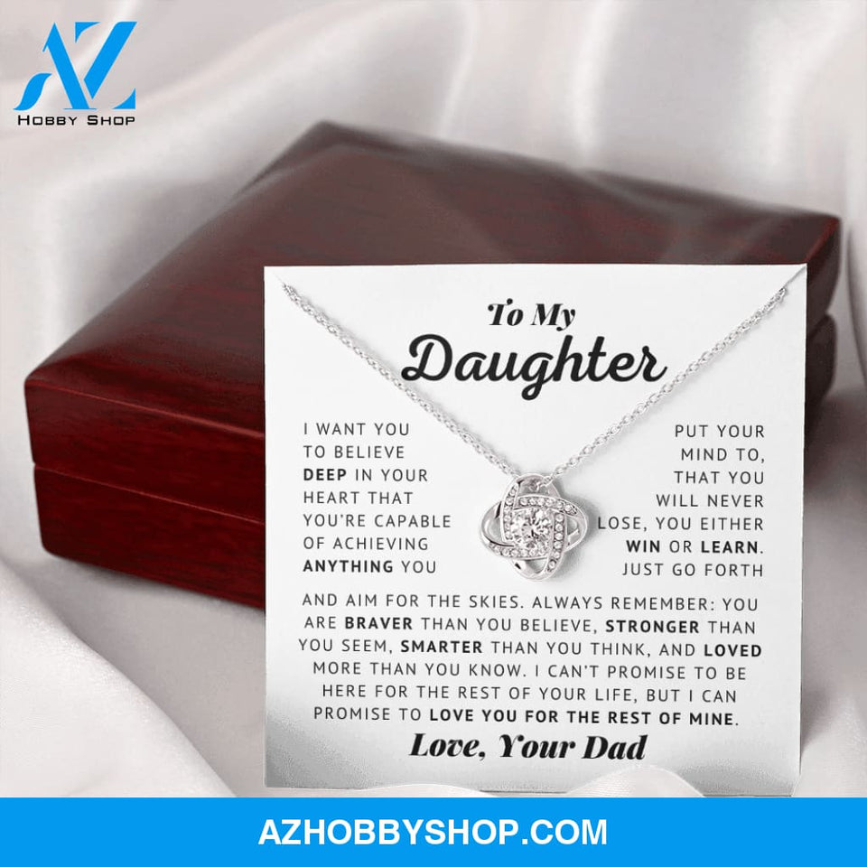 To My Daughter - Aim For The Skies - Love Knot Necklace