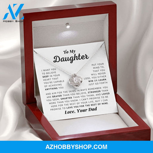 To My Daughter - Aim For The Skies - Love Knot Necklace