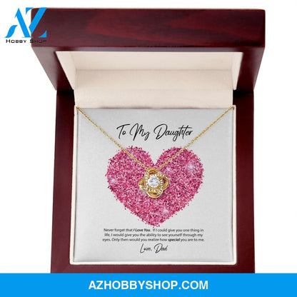 To My Daughter From Dad Love Knot Necklace